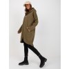 Khaki dámská dlouhá mikina na zip