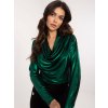 Tmavě zelená dámská elegantní lesklá halenka