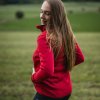 Červená dámská funkční mikina na zip