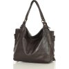 MARCO MAZZINI Tmavě hnědá kožená kabelka