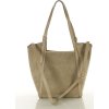 MARCO MAZZINI Béžová prostorná kožená shopper kabelka