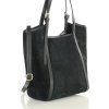 MARCO MAZZINI Černá prostorná kožená shopper kabelka