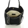 MARCO MAZZINI Černá prostorná kožená shopper kabelka
