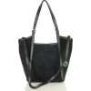 MARCO MAZZINI Černá prostorná kožená shopper kabelka