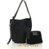 MARCO MAZZINI Černá dámská kožená shopper kabelka