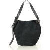 MARCO MAZZINI Černá dámská kožená shopper kabelka