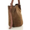 MARCO MAZZINI Hnědá dámská kožená shopper kabelka