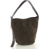 MARCO MAZZINI Tmavě hnědá dámská kožená shopper kabelka