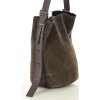 MARCO MAZZINI Tmavě hnědá dámská kožená shopper kabelka