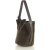 MARCO MAZZINI Tmavě hnědá dámská kožená shopper kabelka