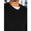 Černý pánský svetr s výstřihem do V
