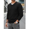 Černý pánský svetr s výstřihem do V