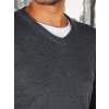 Šedý pánský svetr s výstřihem do V