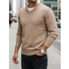 Béžový pánský svetr s výstřihem do V
