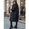 Dámský oversize prošívaný kabát s kapucí NADIA