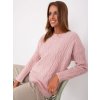 Světle růžový teplý klasický svetr