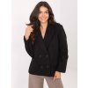 Černý dámský krátký kabát s dvojitým zapínáním