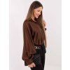 Hnědá dámská elegantní košile s balónovými rukávy (Velikost ONE SIZE)