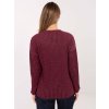 Vínový dámský žebrovaný svetr s kulatým výstřihem