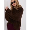 Tmavě hnědý dámský teplý oversize svetr