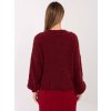 Vínový dámský teplý oversize svetr (Velikost ONE SIZE)