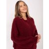 Vínový dámský teplý oversize svetr