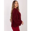 Vínový dámský teplý oversize svetr