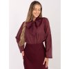 Vínová dámská košile s mašlí