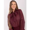 Vínová dámská košile s mašlí