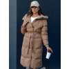 (Vel. XL) Dámská béžová dlouhá prošívaná bunda CLOUTIQUE (Velikost XL)