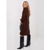 Tmavě hnědé pletené šaty s výstřihem do V