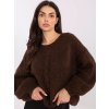 Tmavě hnědý dámský oversize pletený svetr