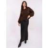 Tmavě hnědý dámský oversize pletený svetr