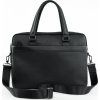 Černá pánská prostorná a elegantní kožená taška na notebook