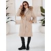 (Vel. L) Dámská béžová zimní parka s kožešinou
