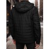 (Vel. 3XL/56) Pánská černá prošívaná přechodová bunda s kapucí