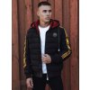 (Vel. 3XL) Černá pánská zimní prošívaná bunda s kapucí