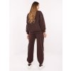 Tmavě hnědá dámská tepláková souprava s příměsí viskózy