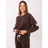 Tmavě hnědá dámská tepláková souprava s příměsí viskózy