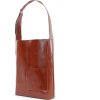 Hnědá dámská kožená shopper kabelka ELVORIA