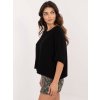 Černý dámský oversize svetr s krátkým rukávem