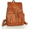 MARCO MAZZINI světle hnědý kožený batoh s kapsami