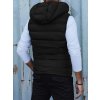 Černá pánská prošívaná vesta s kapucí