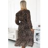 Hnědé leopardí šifonové šaty WILD
