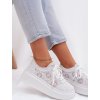 Bílé dámské háčkované tenisky na platformě Evalora