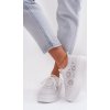 Bílé dámské háčkované tenisky na platformě Evalora