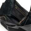Černá kožená prostorná shopper bag Solier Lusso