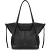 Černá kožená prostorná shopper bag Solier Lusso