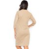 Béžové elegantní šaty s kapsami