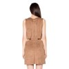 Hnědé šaty s výkrojky VT061 Brown (Velikost L)